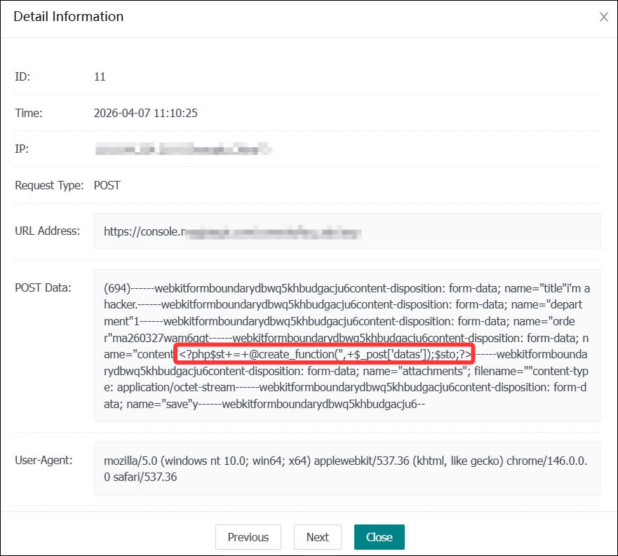 (Abnormal log discovered)